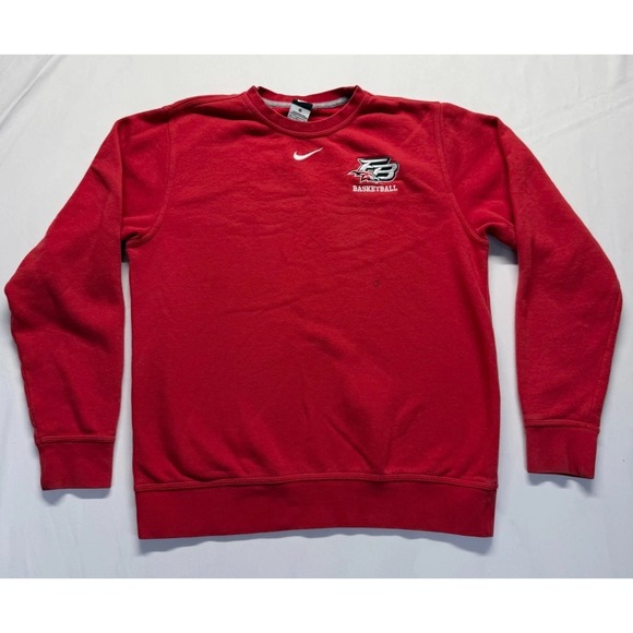Nike Other - Nike Flowery Branch Basketball Sweatshirt Mens Medium Red Fleece Lined Swoosh